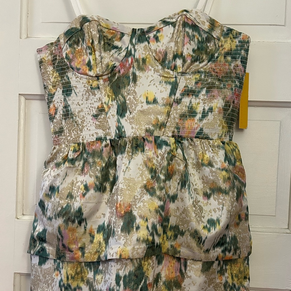 NWT Alice + Olivia Daphne Bustier Multicolor Tiered Dress